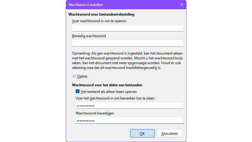Je hebt het wachtwoord nodig om het document te kunnen bewerken.