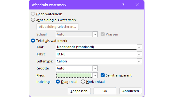 In Word kun je zowel tekst als een afbeelding gebruiken voor een watermerk.