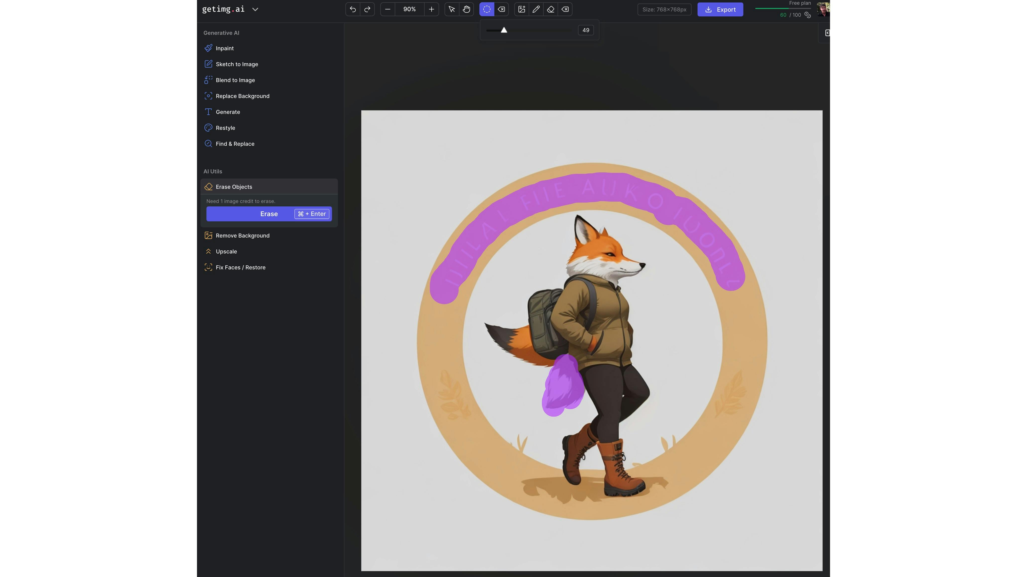 Maskeer de objecten die je wilt laten verdwijnen.