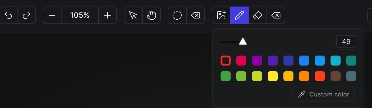 Met het pipet kun je elke kleur uit het ontwerp overnemen.