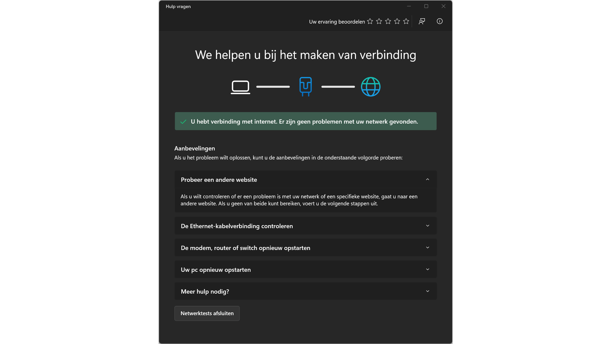 Windows 10 en Windows 11 hebben een ingebouwde probleemoplosser voor het netwerk.