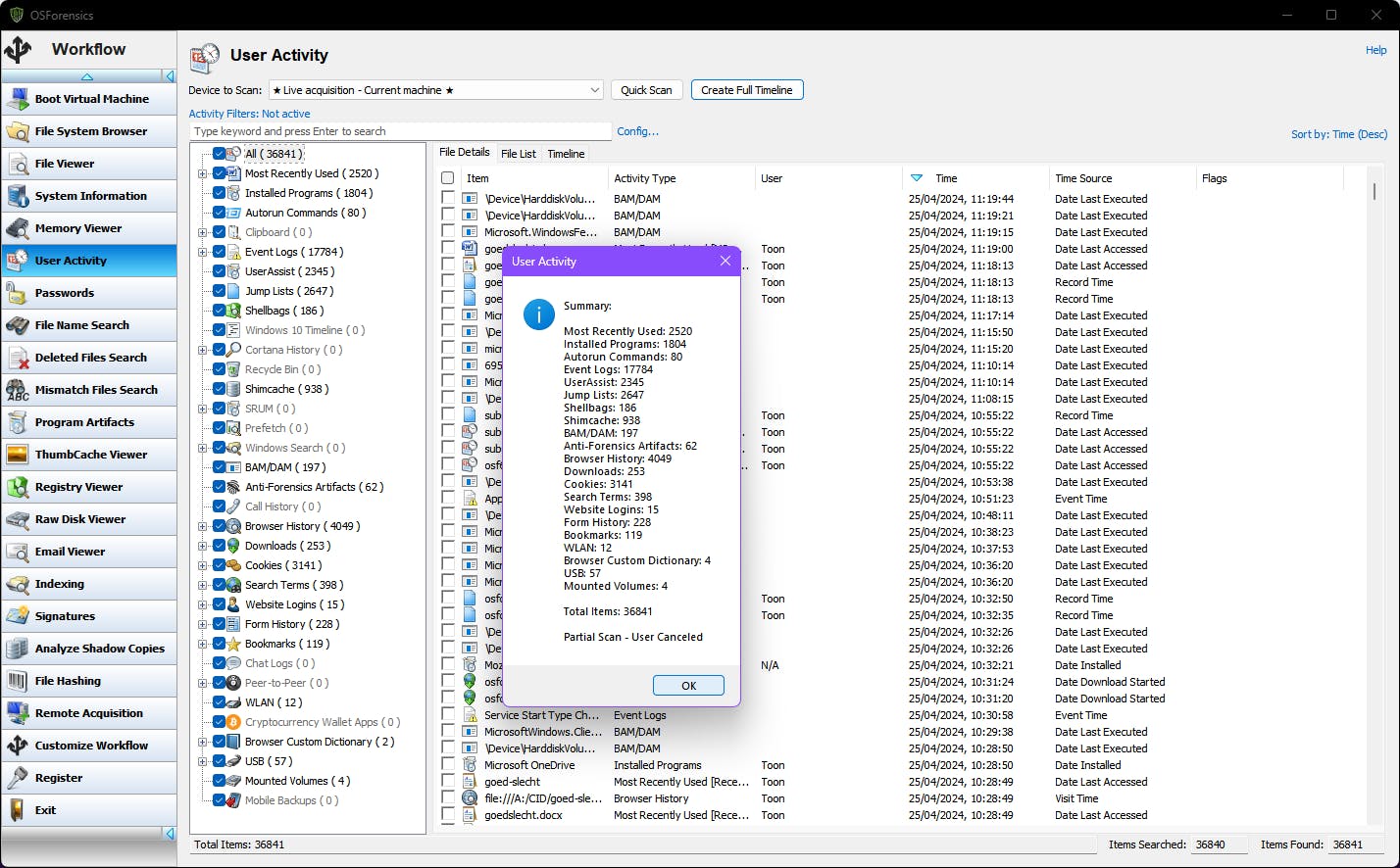 OSForensics vertelt je haarfijn wat er allemaal op de pc is gebeurd en welke informatie er te vinden is.