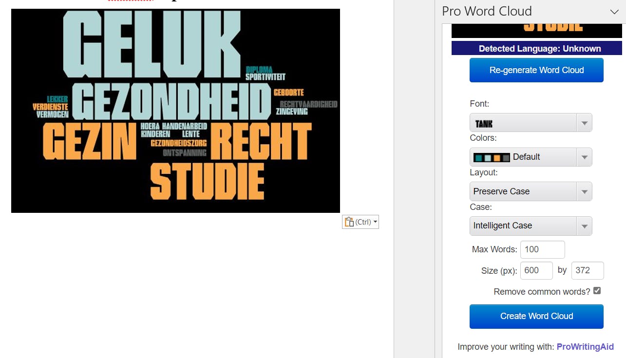 Met de gratis Pro Word Cloud maak je klassieke woordenwolken.