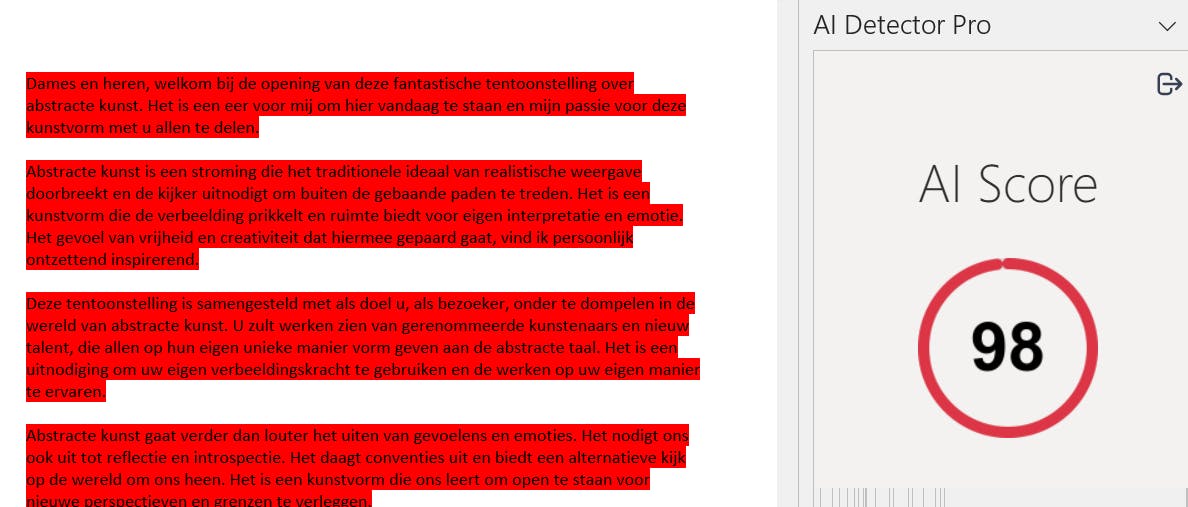 Inderdaad, we hebben deze tekst door AI laten genereren.