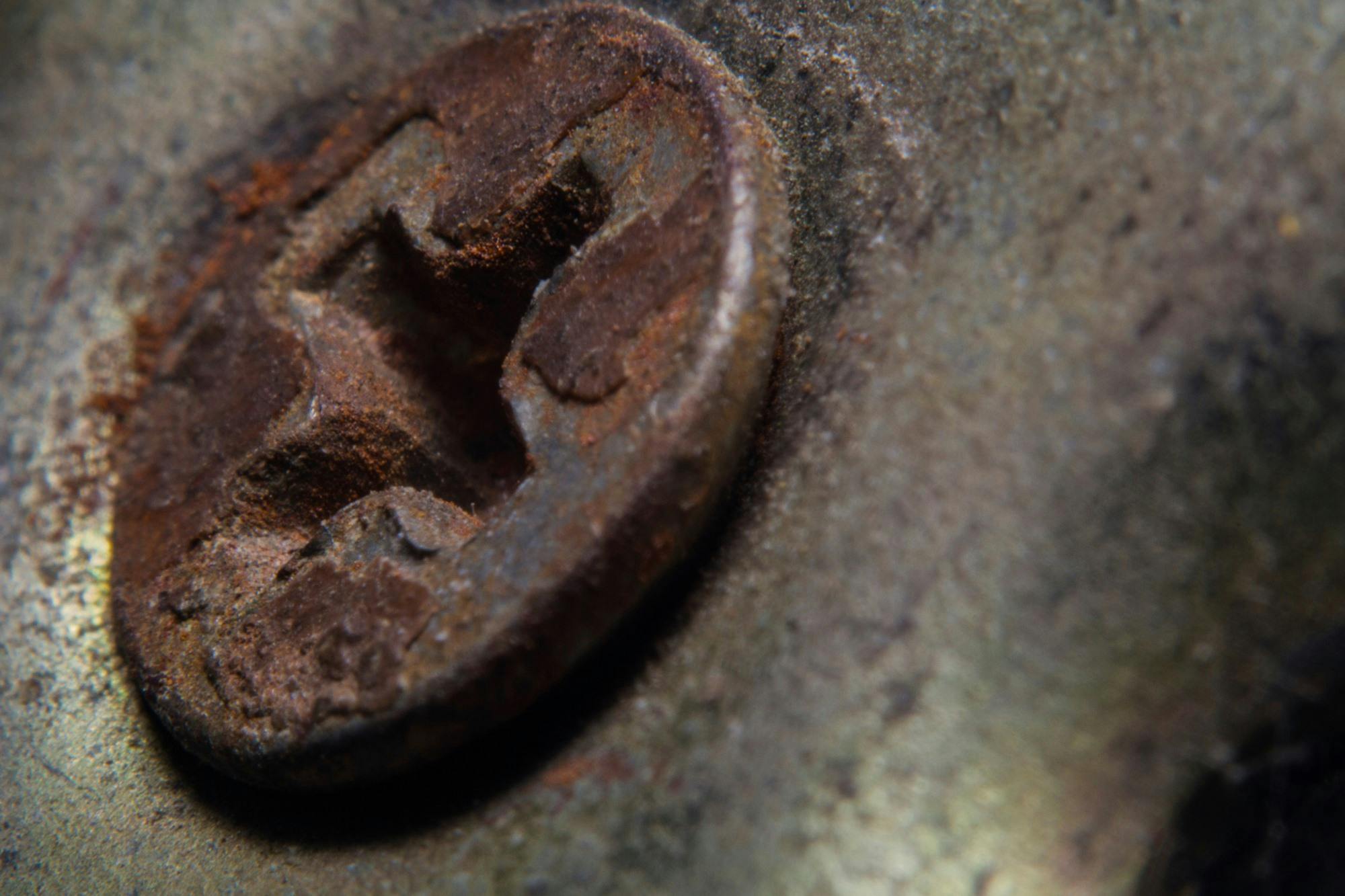 Een roestige schroef