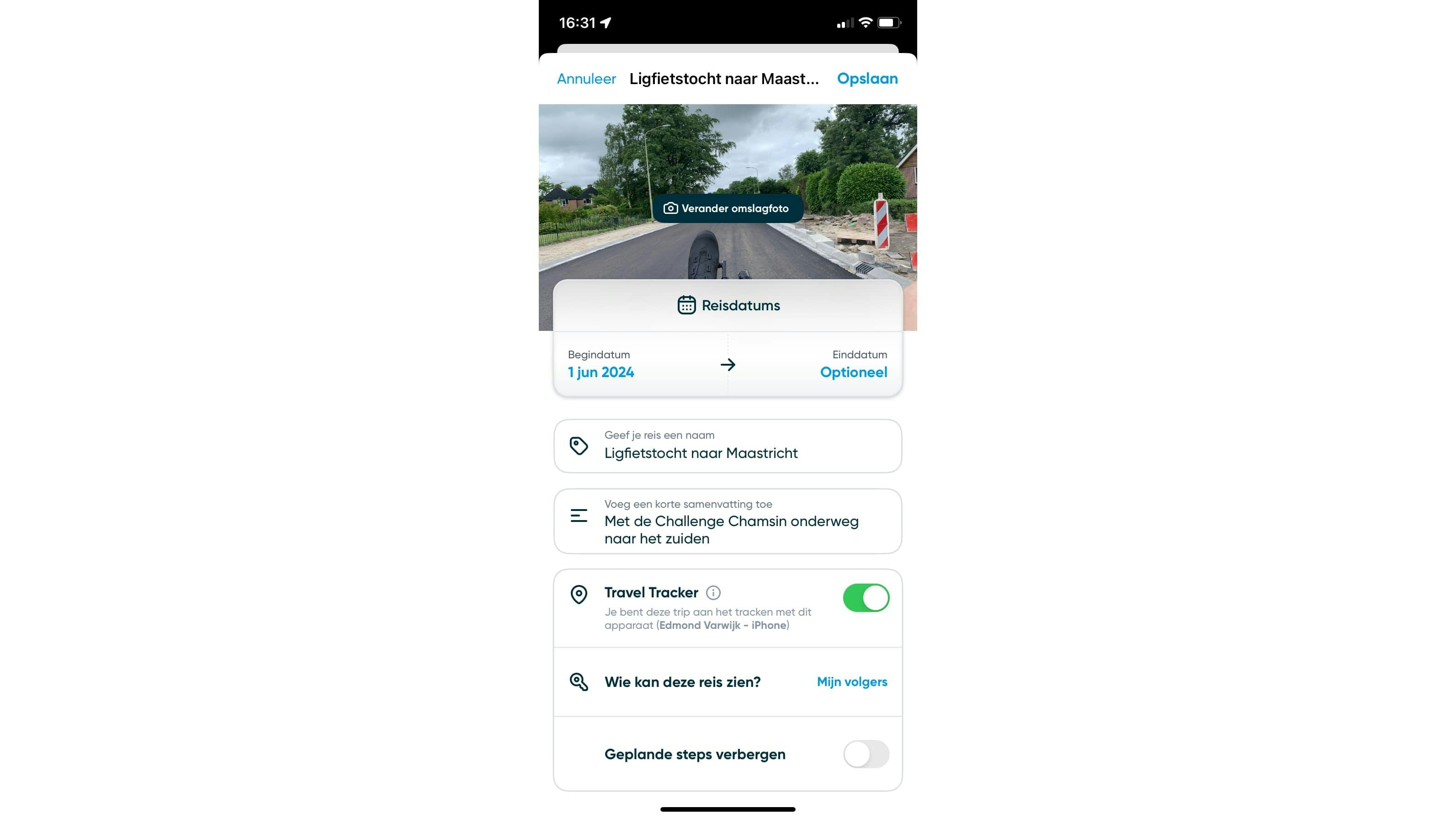 Met een korte samenvatting vertel je meer over de reis die je maakt.