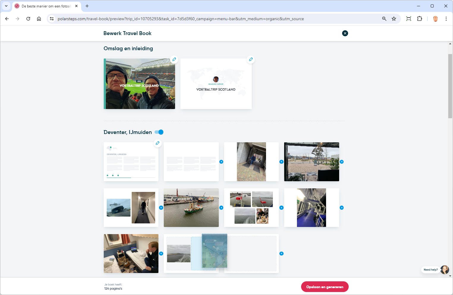 Controleer en bewerk altijd het reisboek voordat je het bestelt.