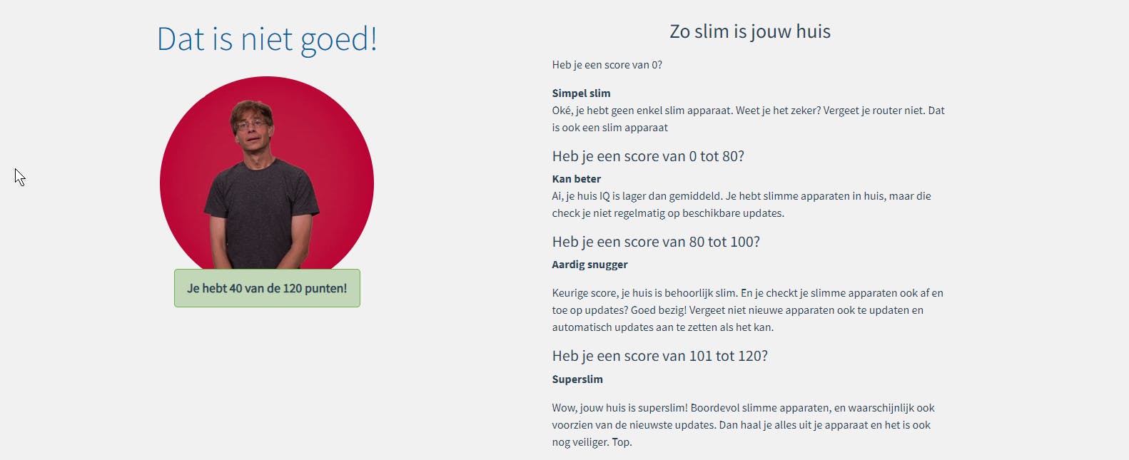 De Huis IQ Test laat zien hoe goed jouw slimme huis op orde is.