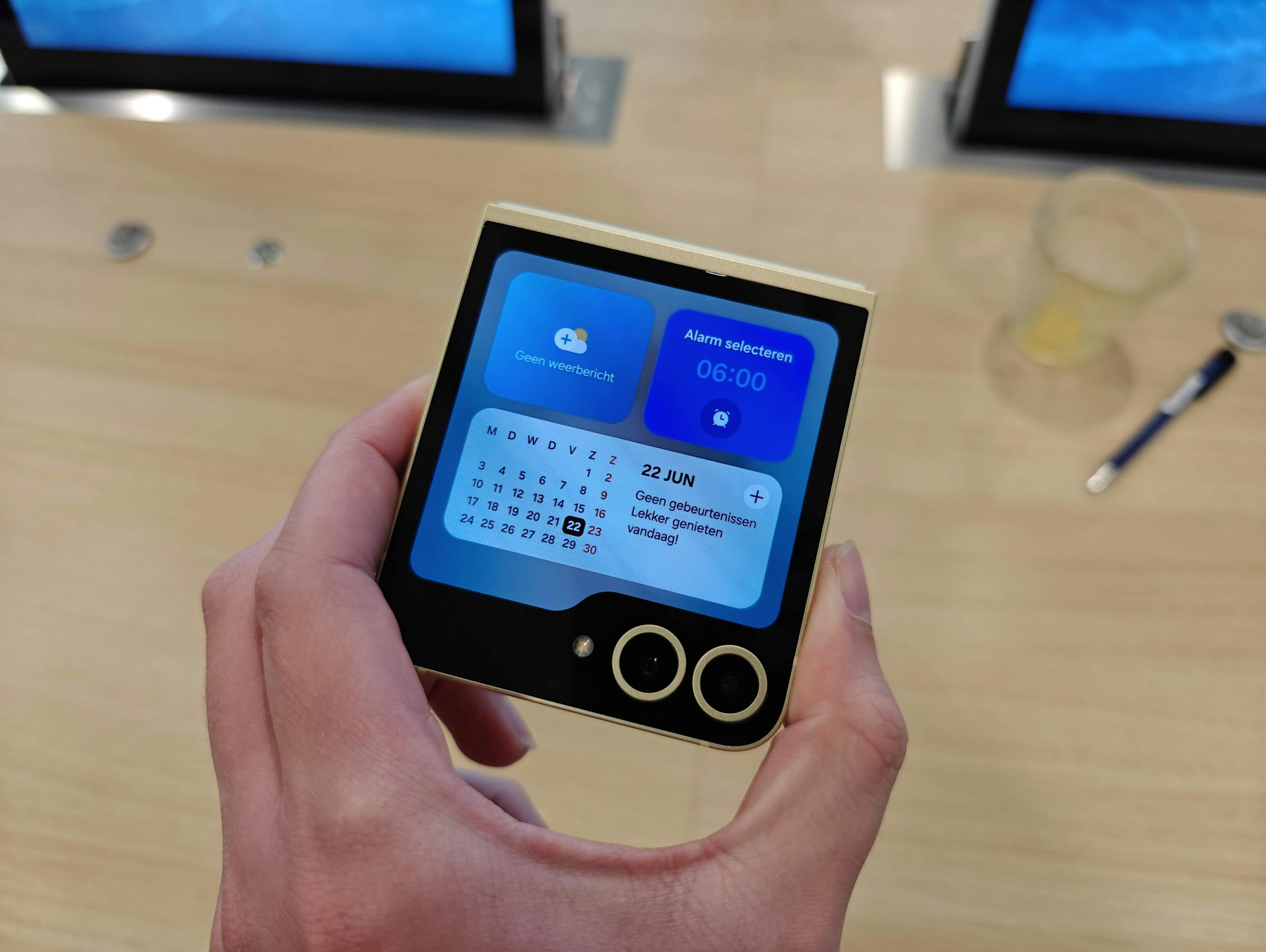 Het scherm aan de voorkant.