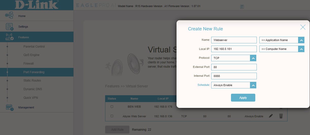 Eenmaal de juiste plek gevonden, heb je snel een nieuwe regel toegevoegd.