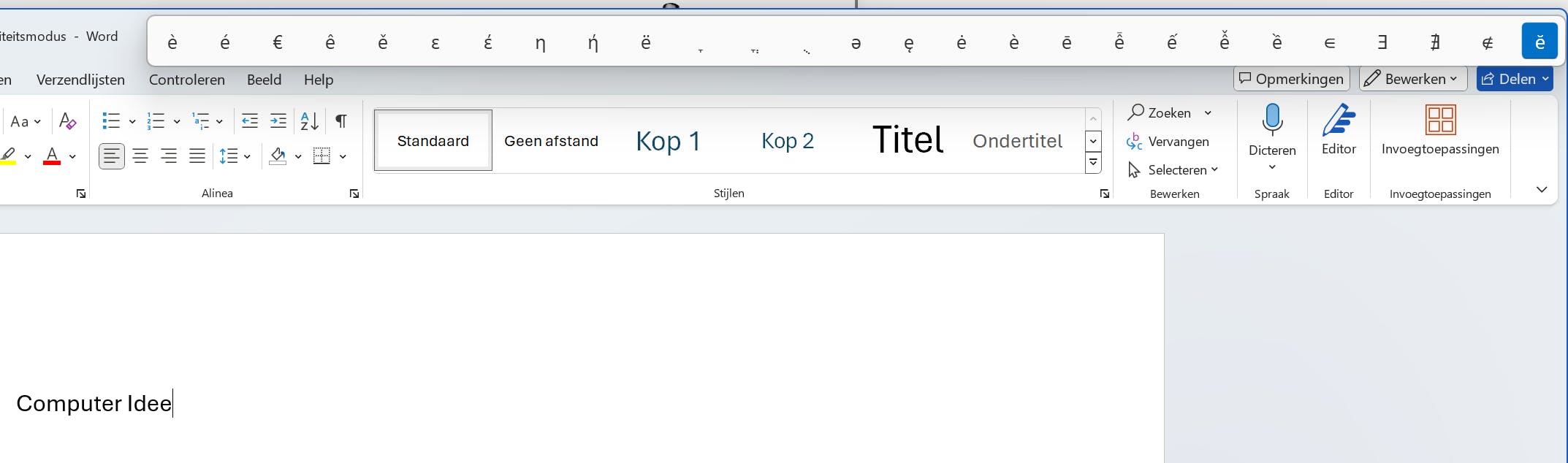 Supermakkelijk een specifiek accentteken toevoegen.