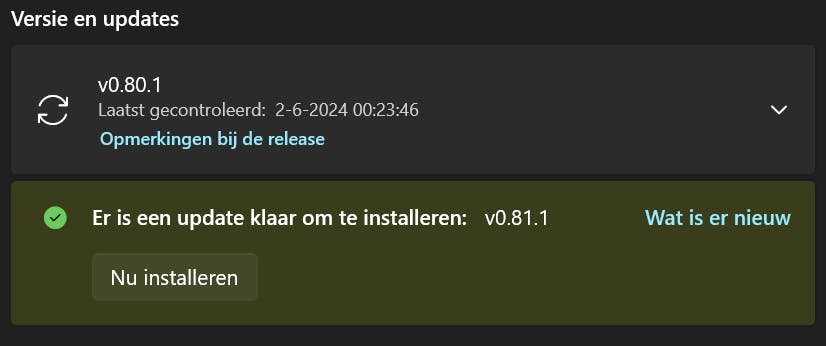Controleer altijd op updates.