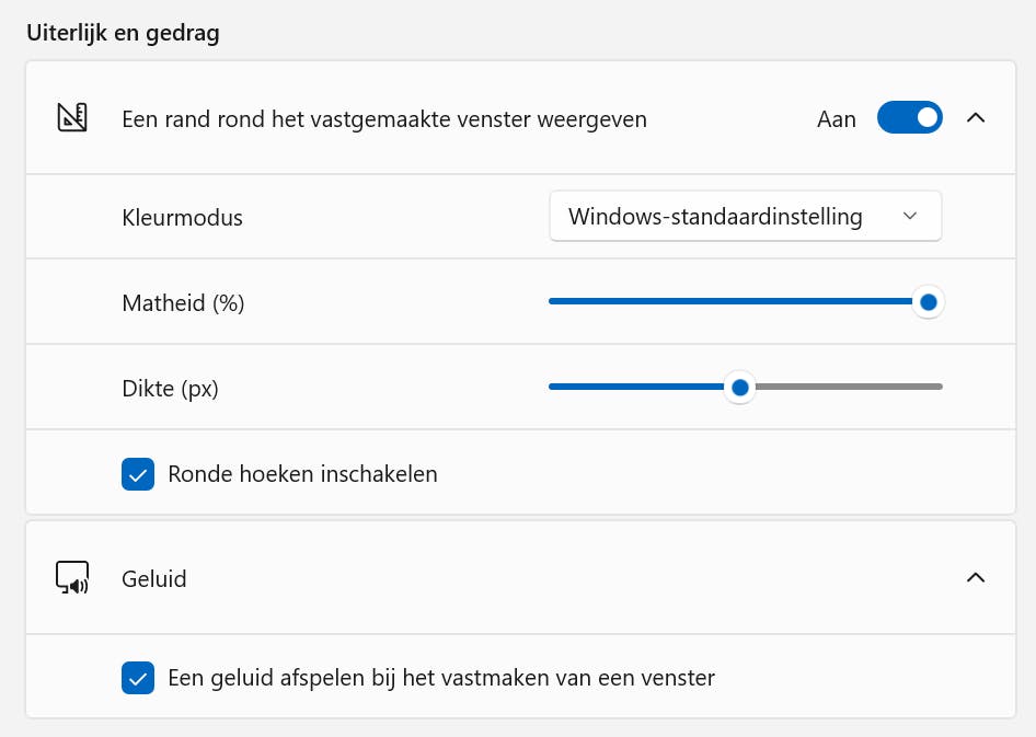 Zorg dat sommige vensters continu zichtbaar zijn.