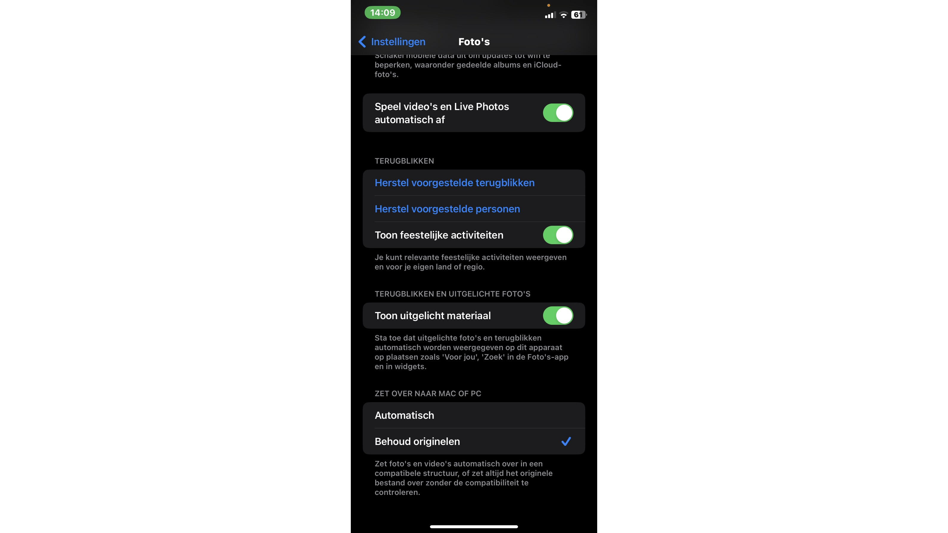 Langs deze weg kun je automatische conversie van foto’s (en video’s) vermijden.