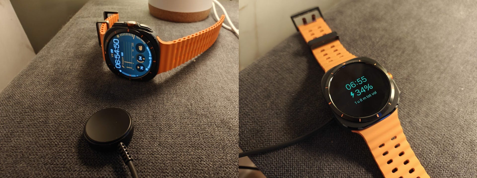 De Galaxy Watch Ultra laadt niet bijster snel op.