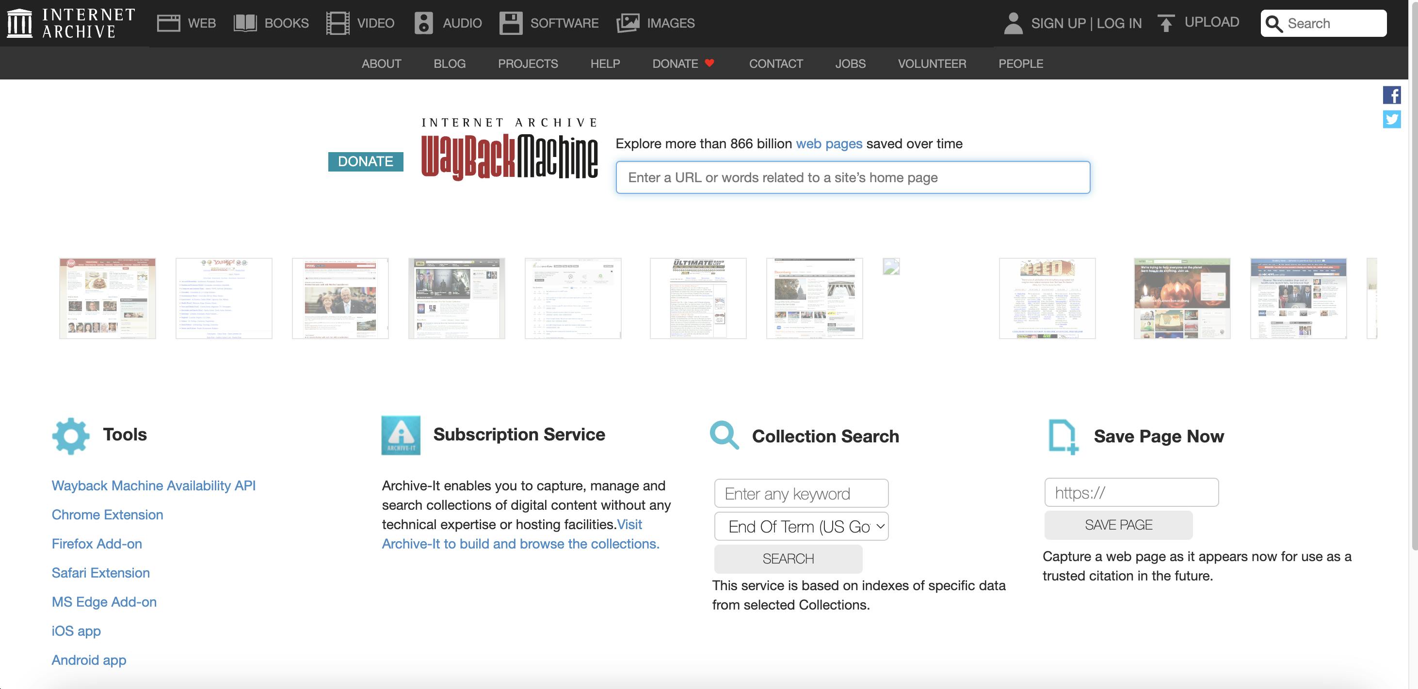 Wayback Machine: een archief van het hele internet