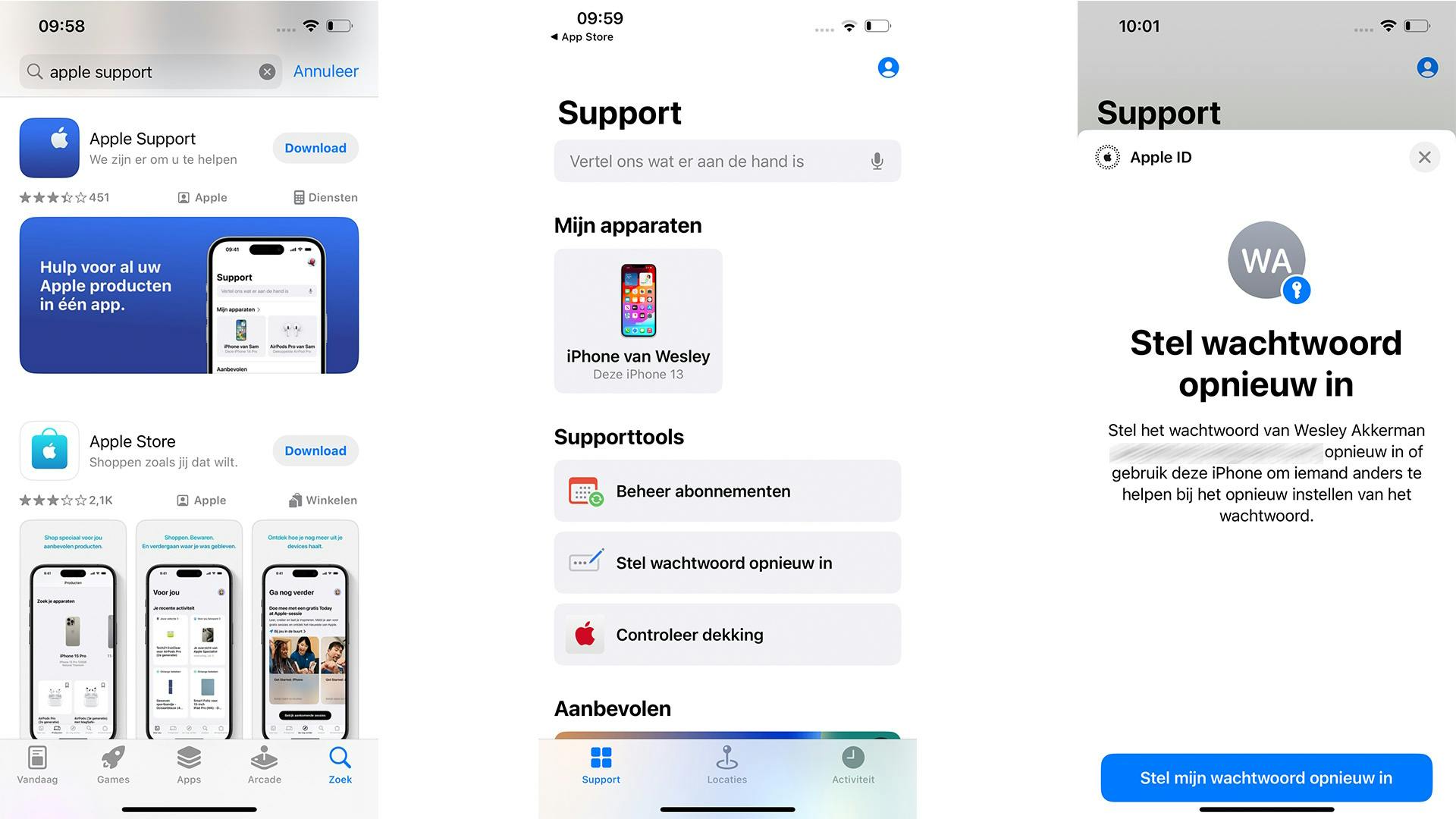 De pop-up optie Help iemand anders verschijnt wanneer je op de blauwe knop tikt. Zodra je een screenshot wilt maken van deze pop-up, verdwijnt het venster. Vandaar dat je de pop-up hier niet ziet.