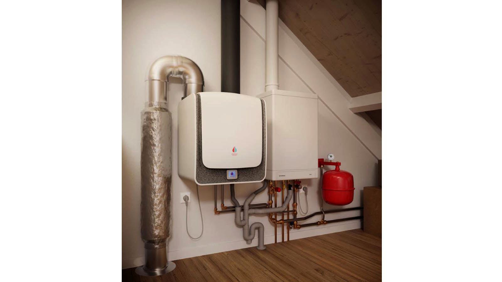 De ventilatielucht/water warmtepomp hergebruikt de warmte uit de ventilatielucht van de bestaande woning, die normaal gesproken in de buitenlucht verdwijnt.