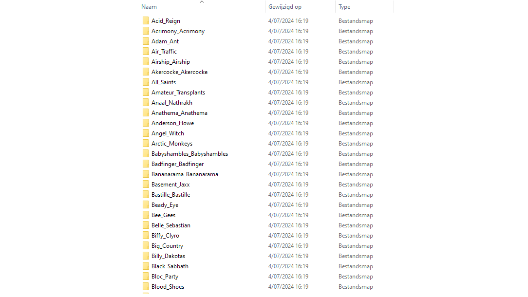 Na enkele seconden staan alle mappen klaar voor gebruik.