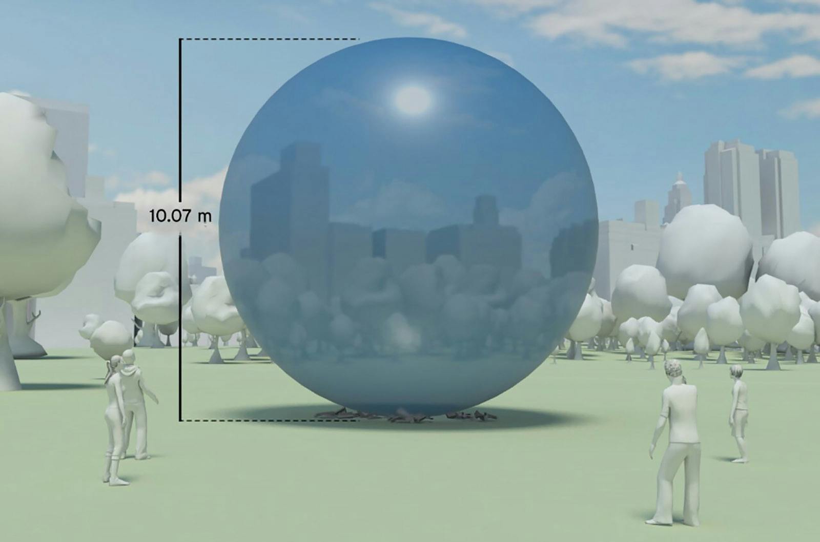 Je zou een ton CO₂ kunnen vatten in een bubbel van 10 meter doorsnede.