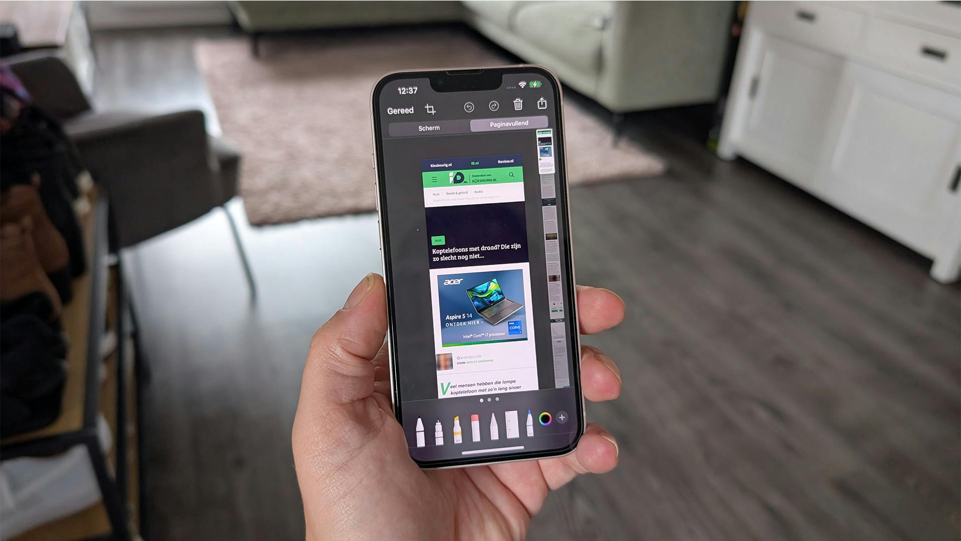 Zo maak je een lang screenshot op je iPhone