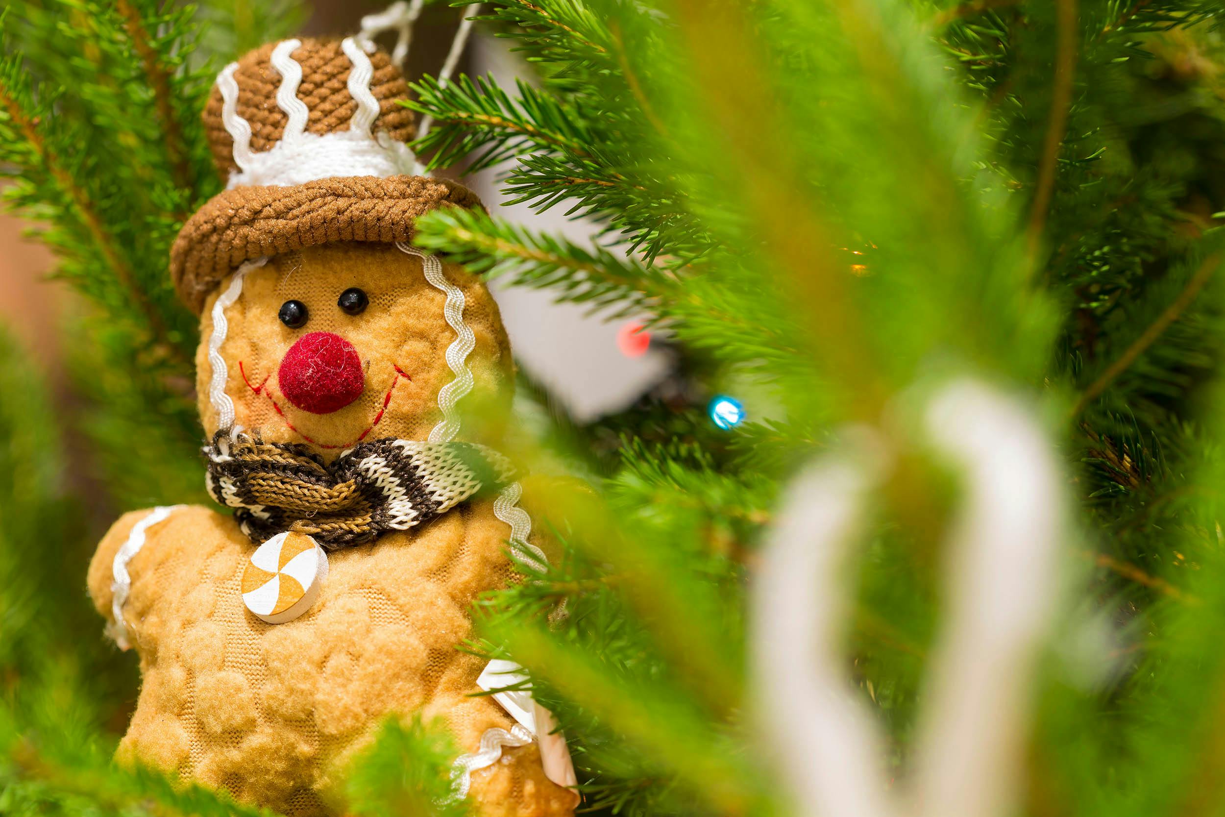 Peperkoekmannetje in kerstboom