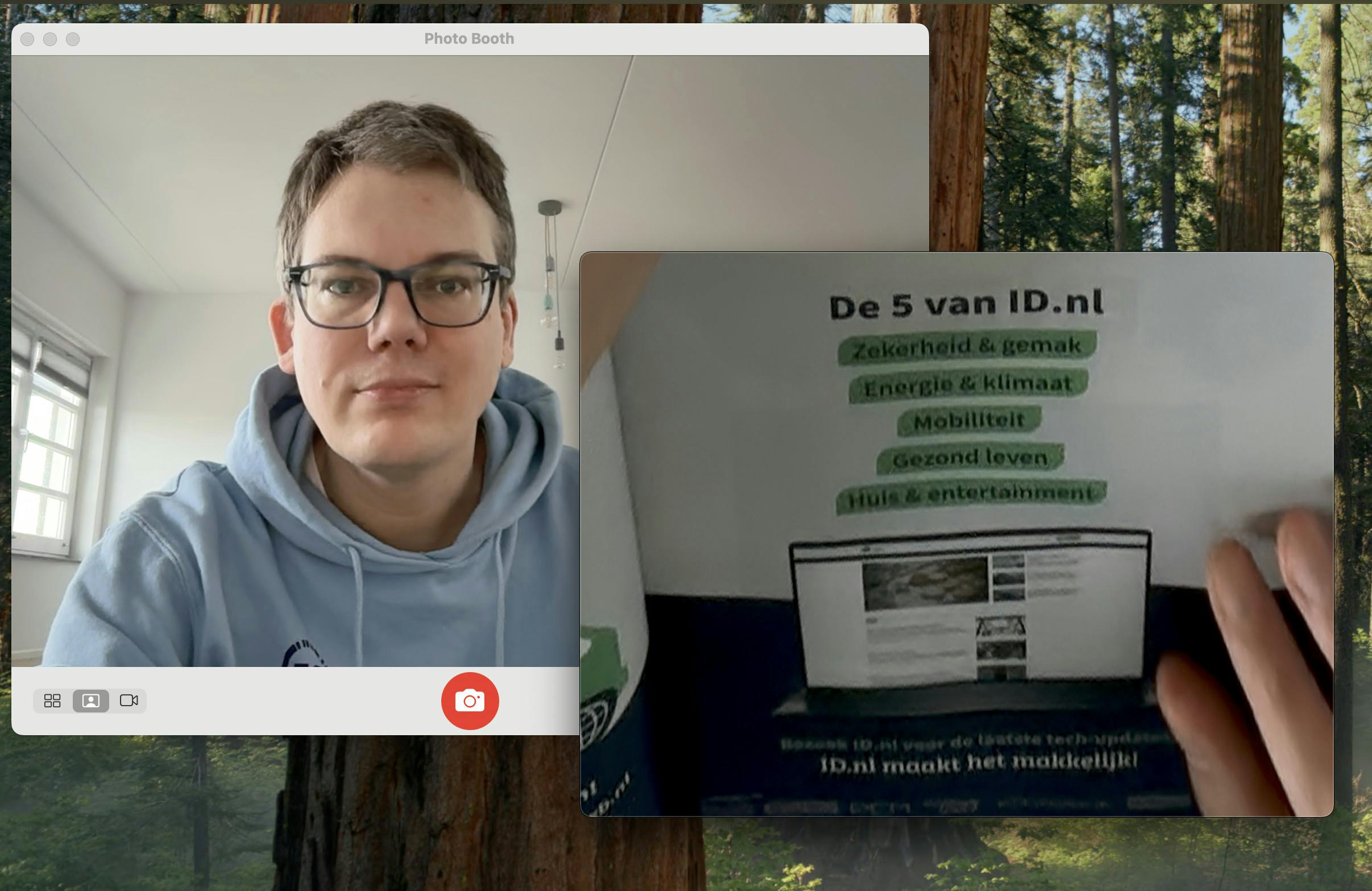 Beelden van webcam MacBook Pro.