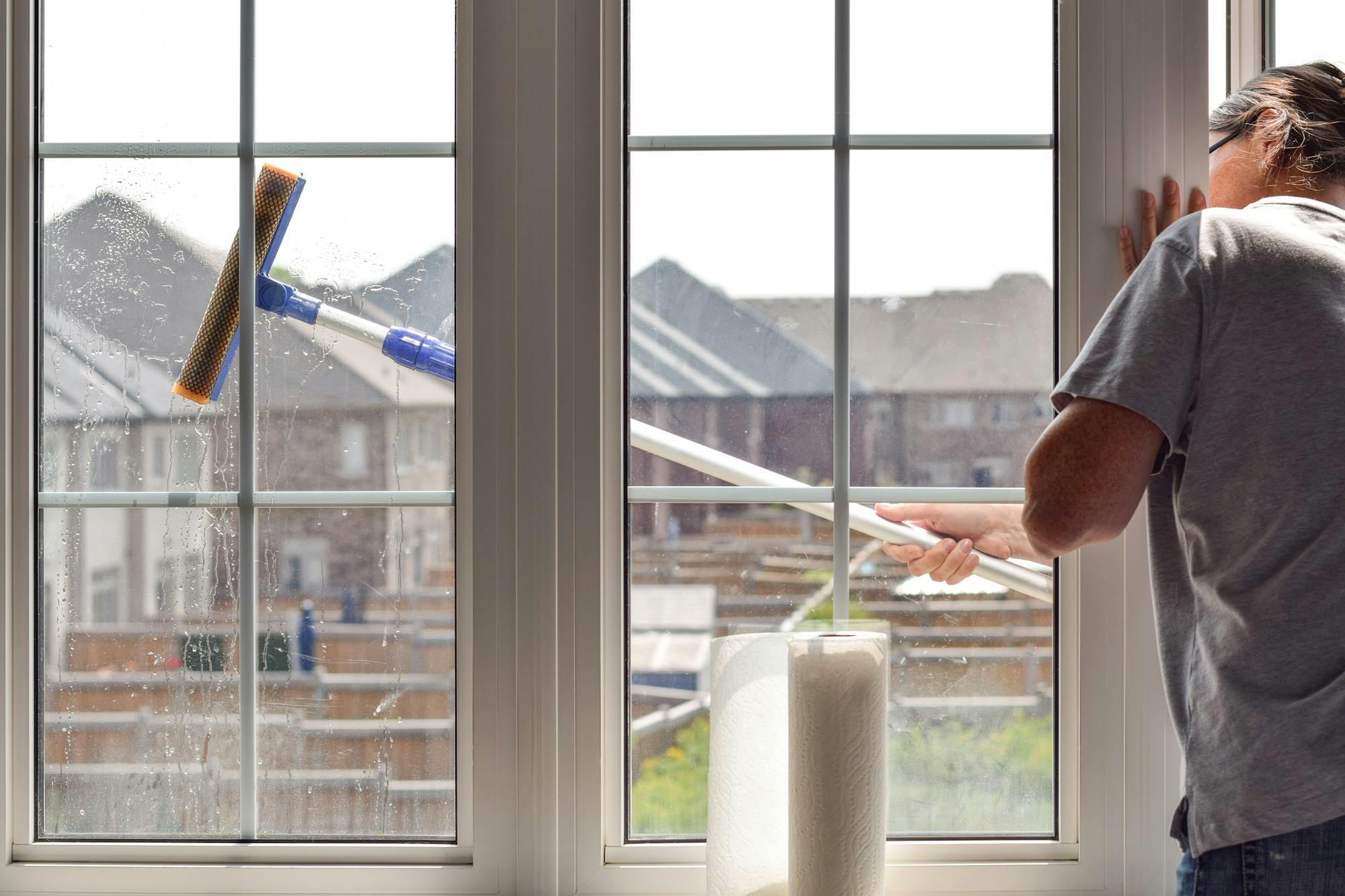 Telescoopsteel om ramen te lappen