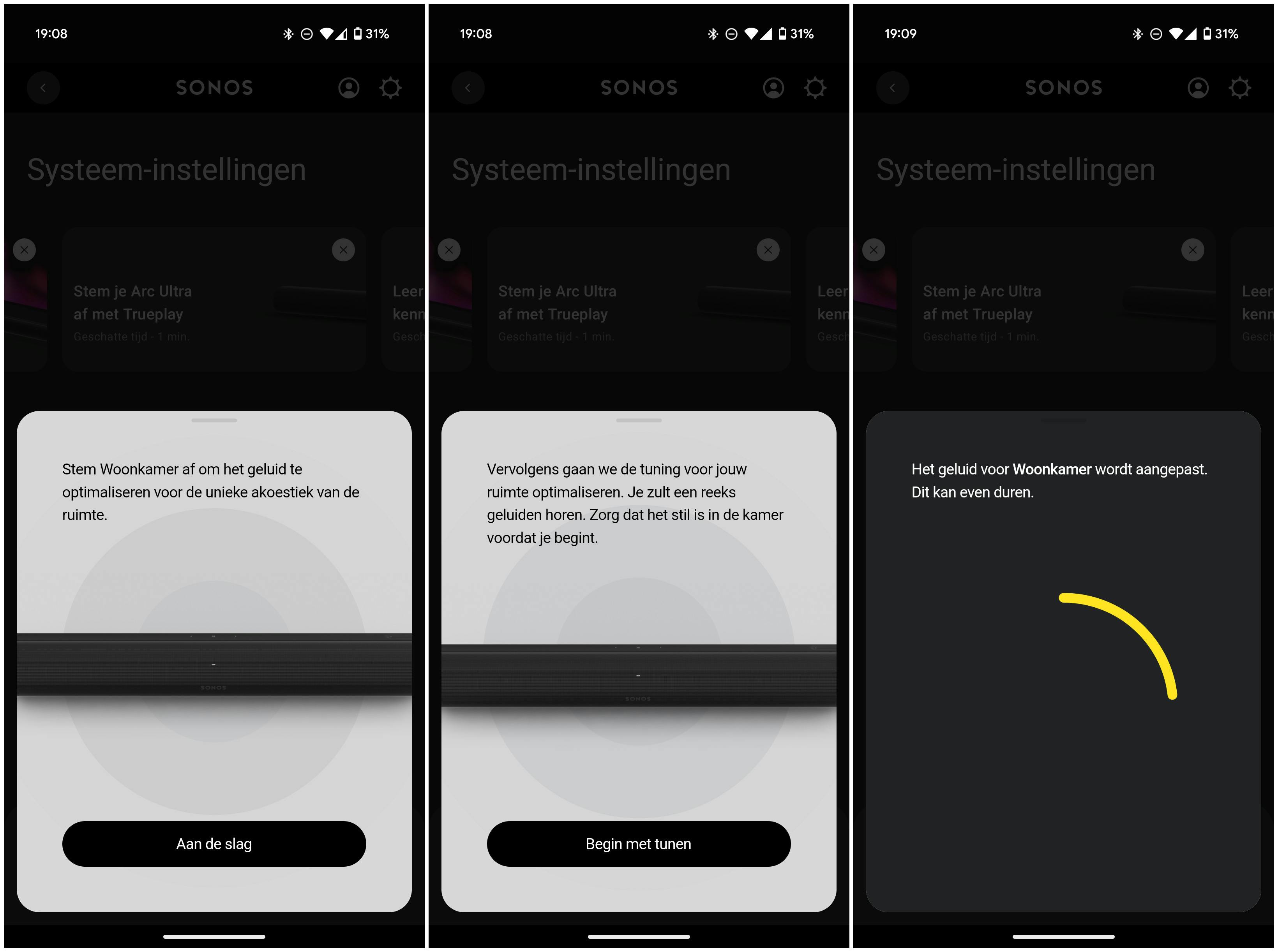 De basale Trueplay via een Android-smartphone