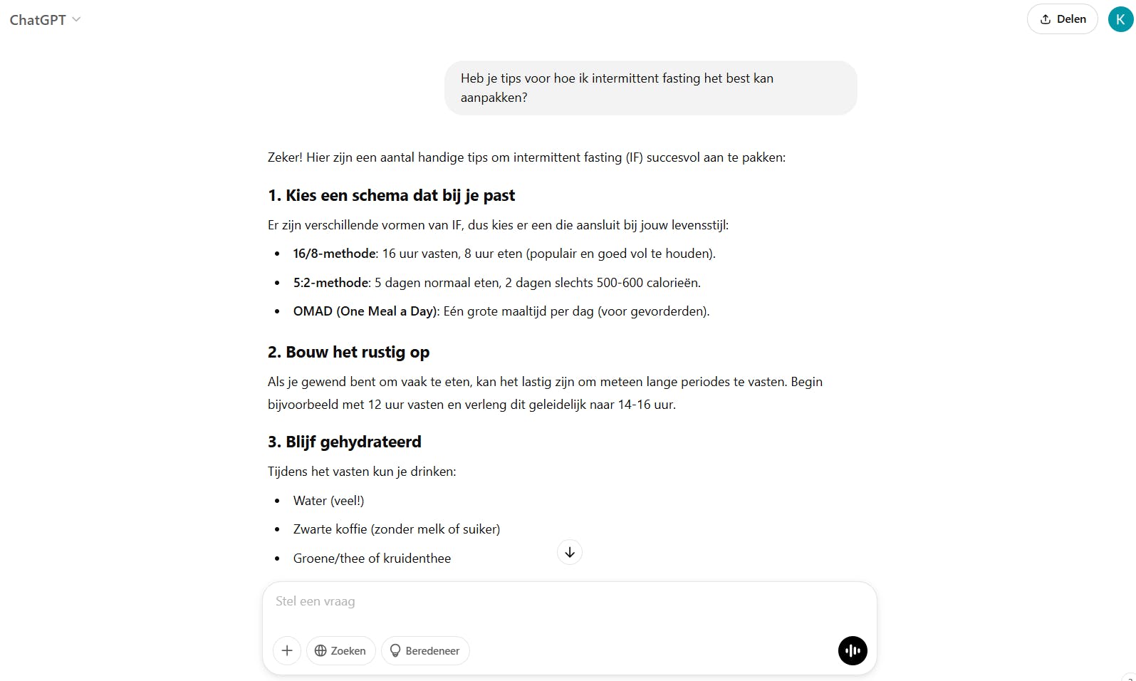 Chatbots hebben de neiging om opsommingen te gebruiken.