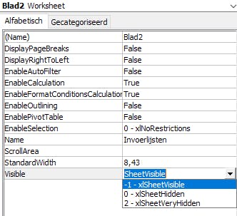 Om het werkblad opnieuw zichtbaar te maken stel je het in op xlSheetVisible.