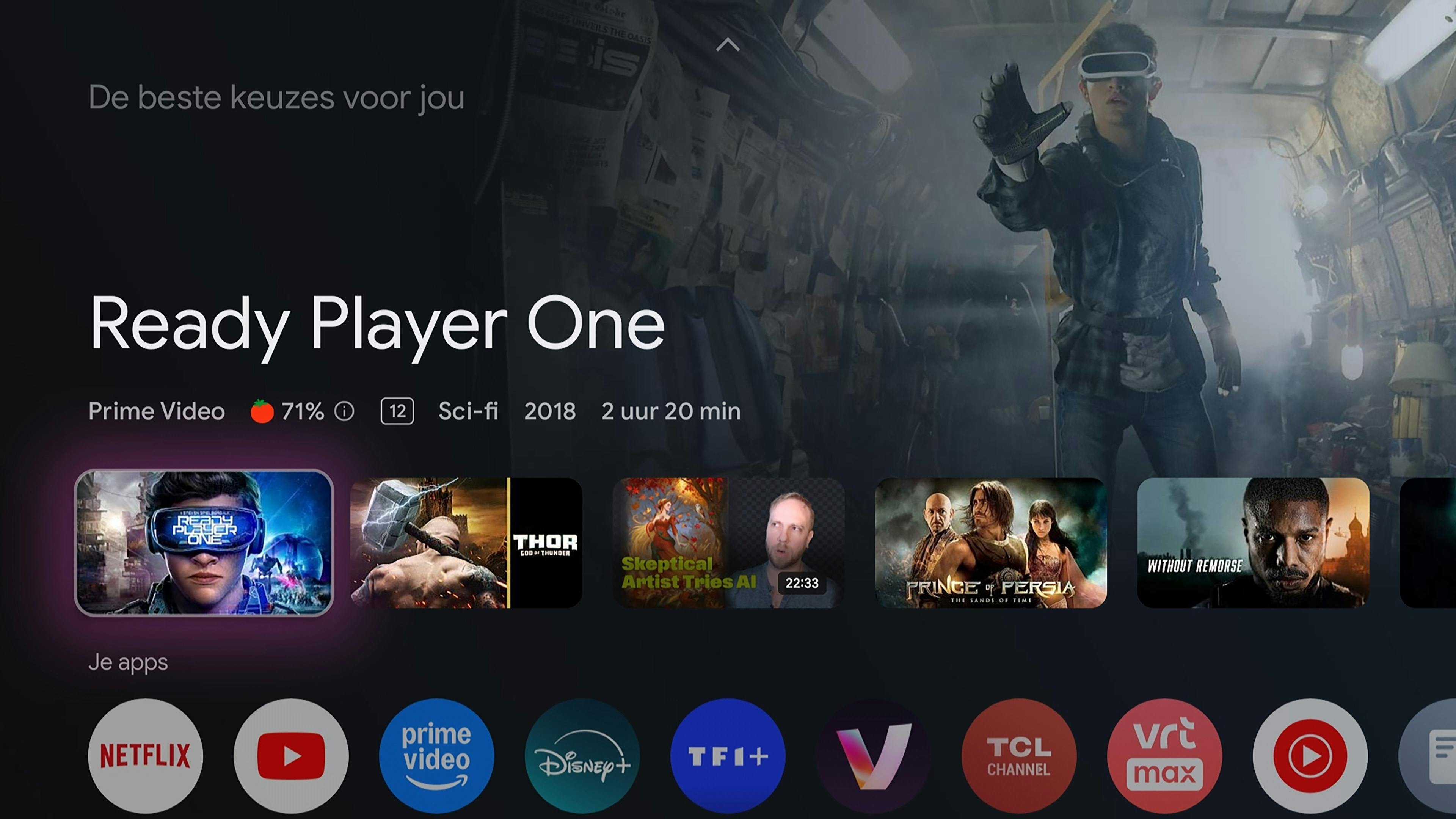 De TCL 55C6K is voorzien van Google TV.