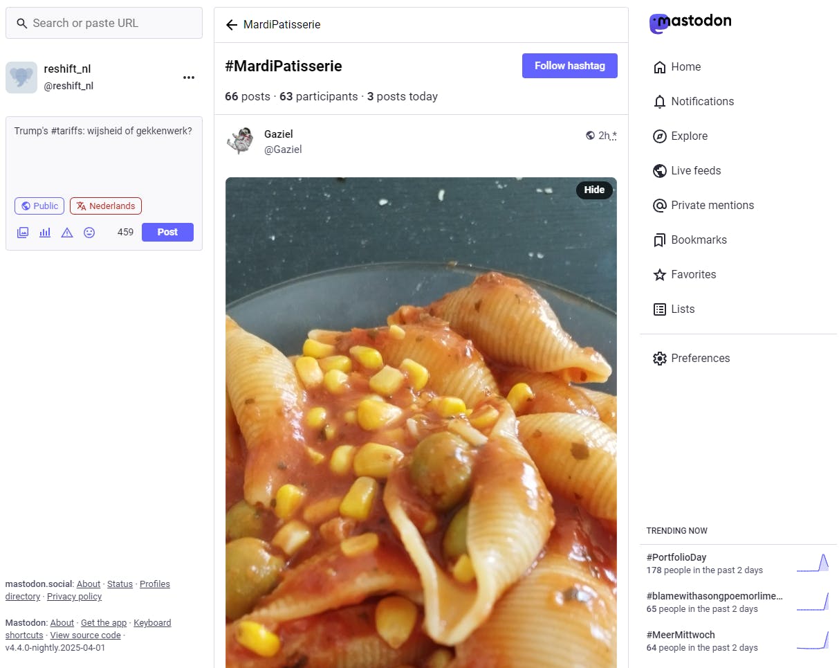 Zojuist aangemeld bij Mastodon: daarmee zijn we klaar voor onze eerste 'toot', met hashtag natuurlijk.