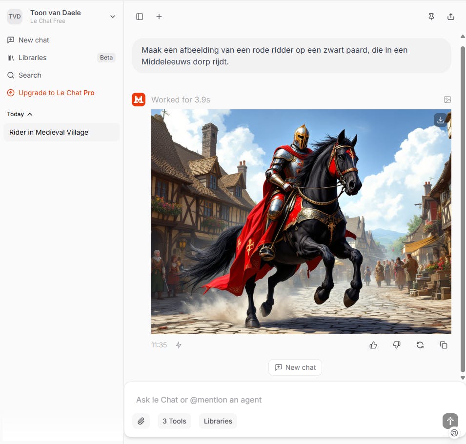 De beeldgenerator van Le Chat: een fraaie afbeelding in een paar seconden.