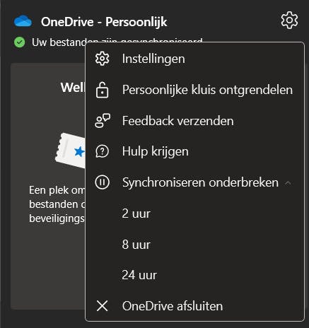 Hoelang wil je OneDrive pauzeren?