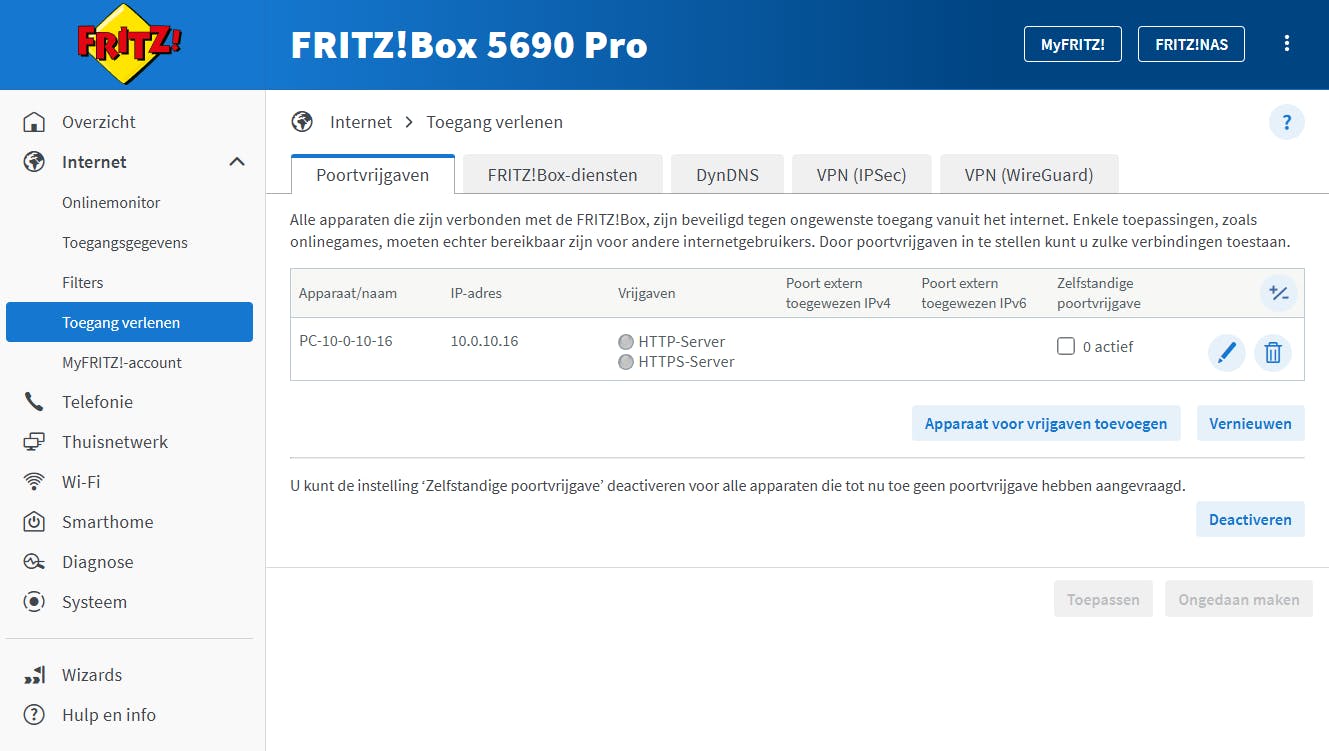 Je kunt poorten doorsturen voor bijvoorbeeld een proxyserver in je netwerk.