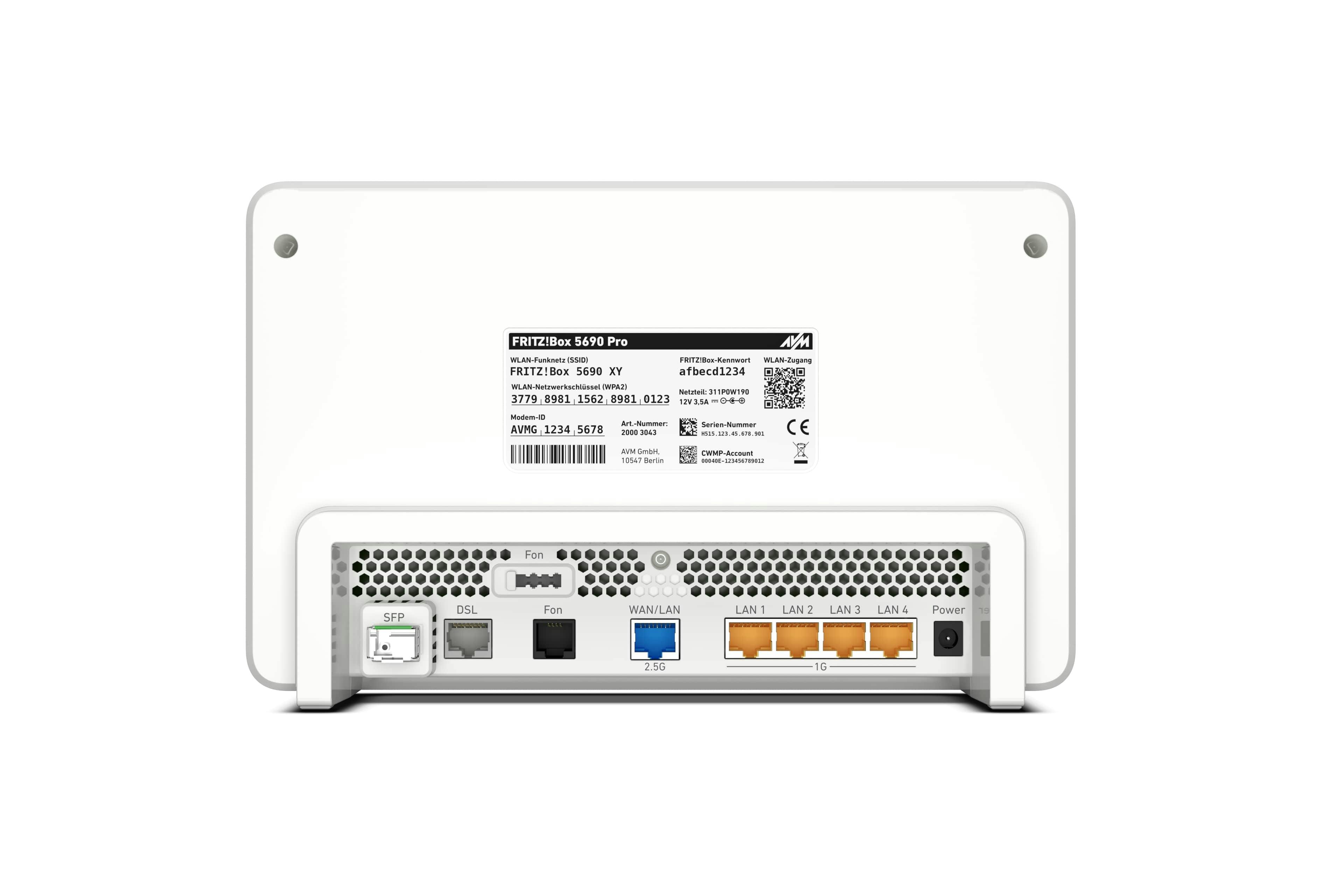 De gebruikte FRITZ!Box heeft naast een SFP-aansluiting voor glasmodules ook een 2,5Gbit/s-netwerkaansluiting.