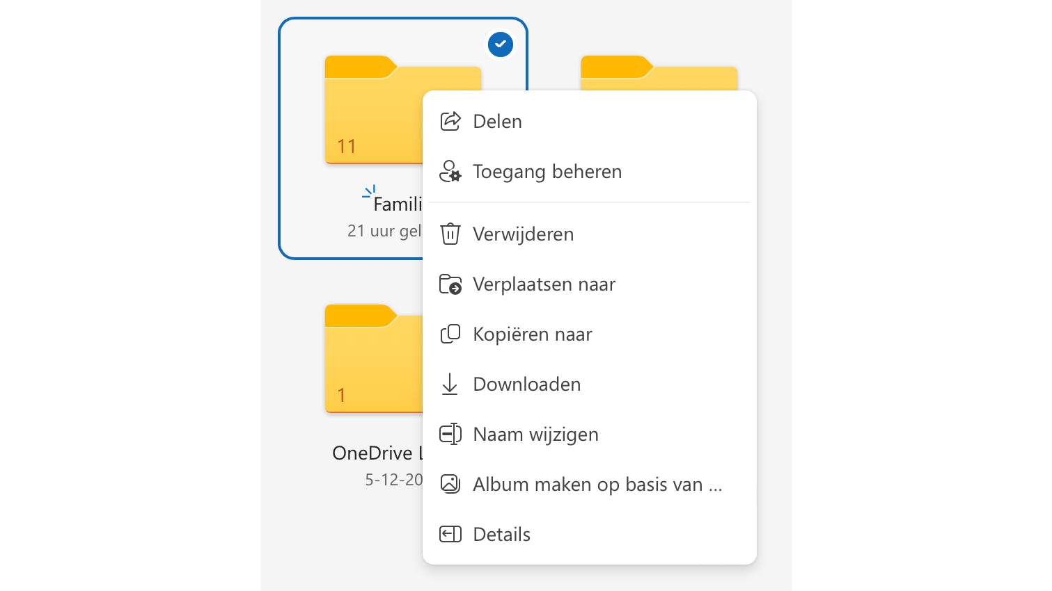 Je kunt een volledige map in één keer omzetten naar een album.