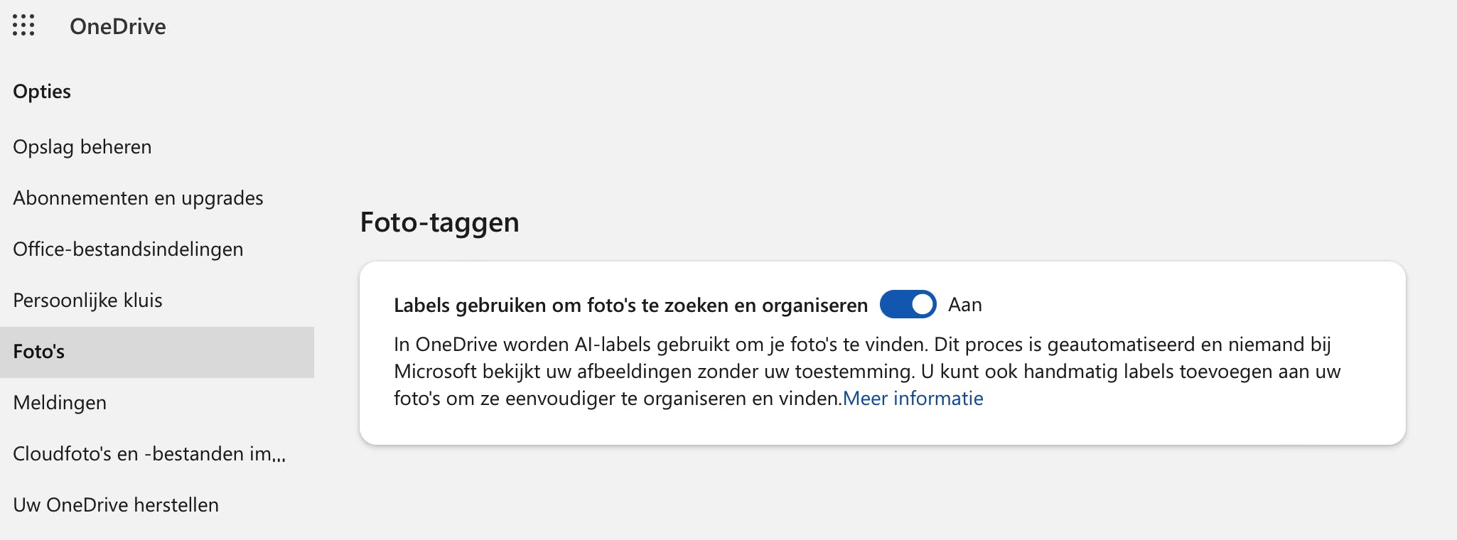 OneDrive voorziet nu je foto's automatisch van labels.