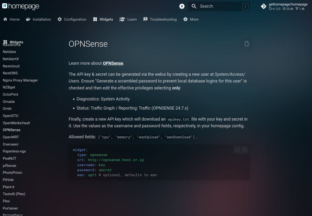 Homepage ondersteunt widgets voor meer dan honderd services.