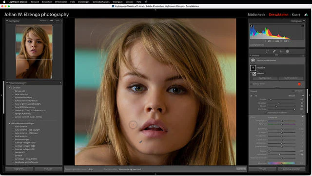 Lightroom - Gebruik het Penseel om huid te verzachten