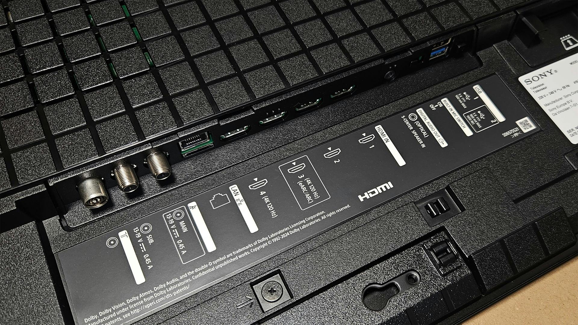 De achterzijde met de aansluitingen.