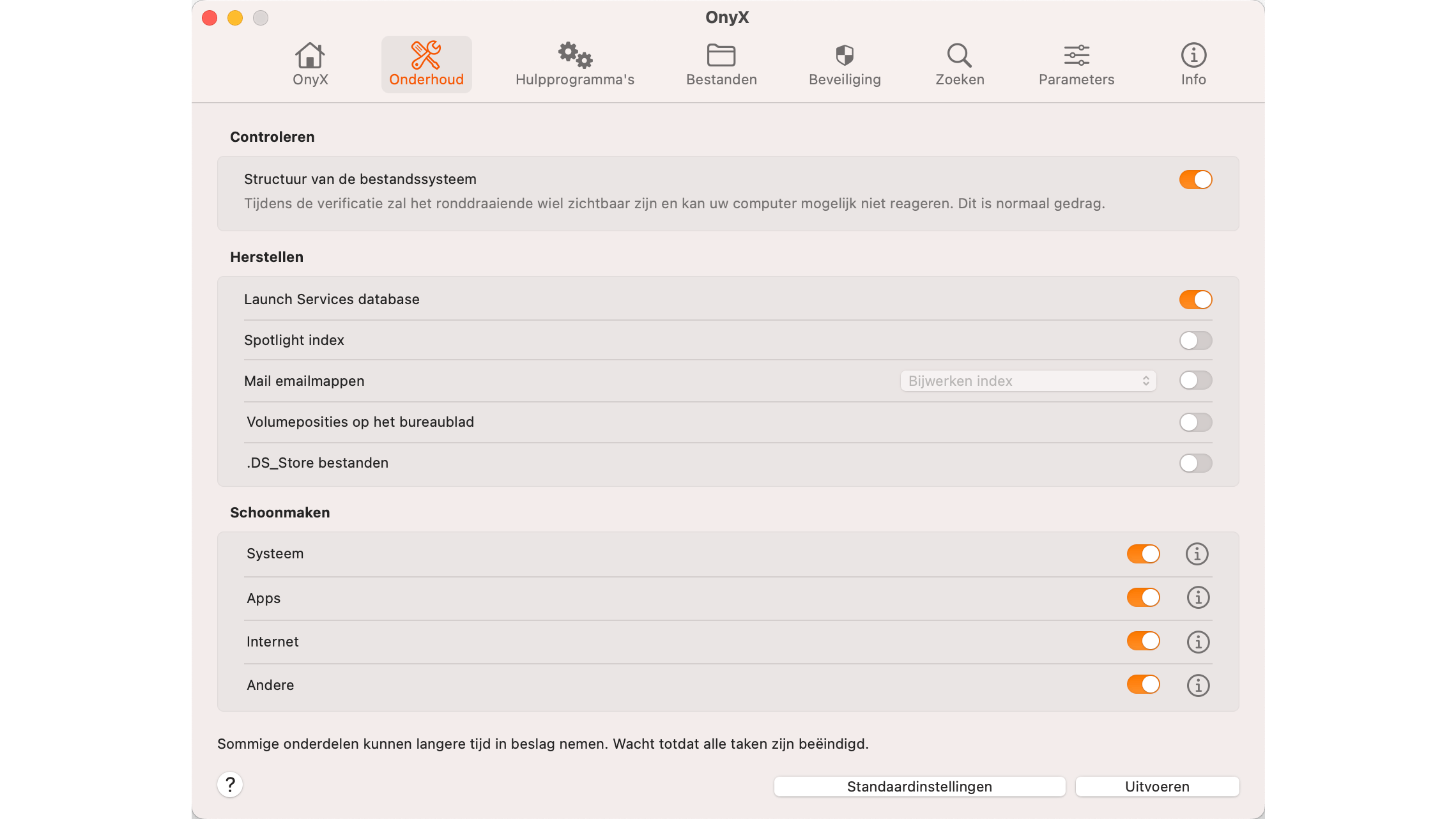 OnyX is een onderhouds-app voor macOS.