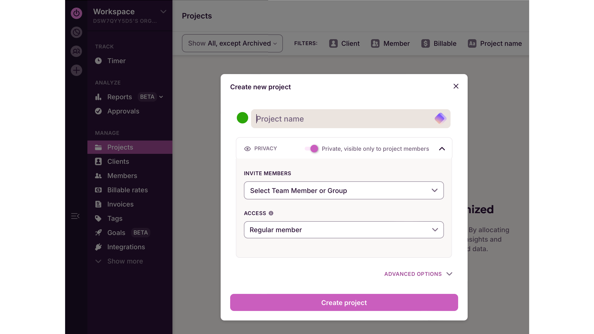 Beheer je tijd met Toggl Track.