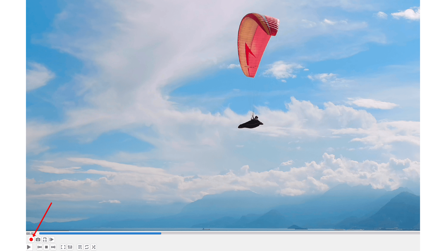 Gebruik de opnameknop om het begin van het fragment aan te geven.