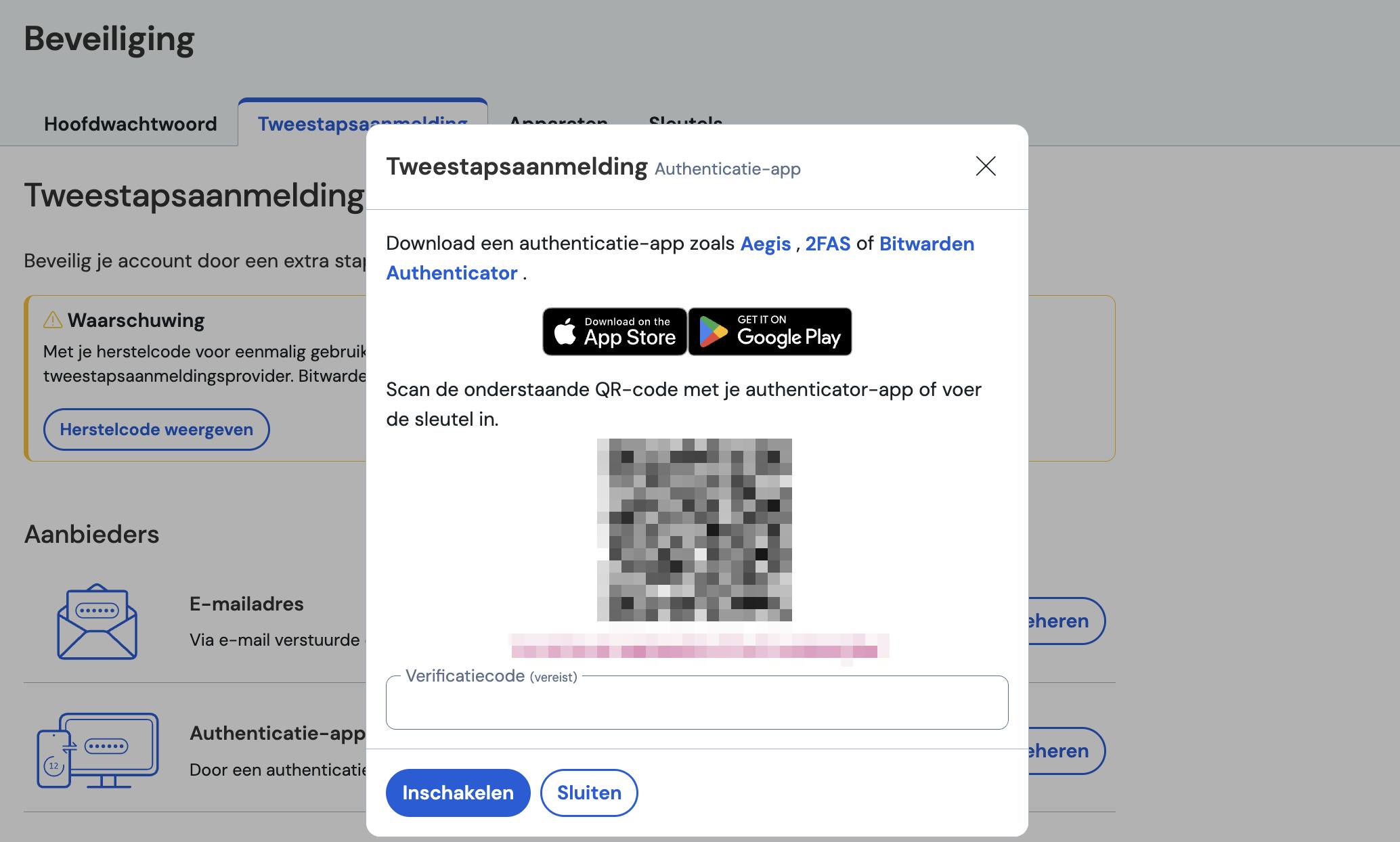 Met tweestapsverificatie leg je een extra beveiligingslaag over je inloggegevens.