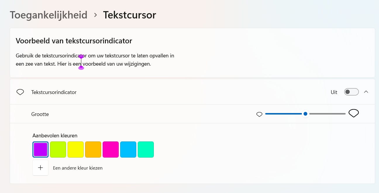 Raak je vaak je cursor kwijt? Geef deze een fel kleurtje en je ziet hem altijd staan.