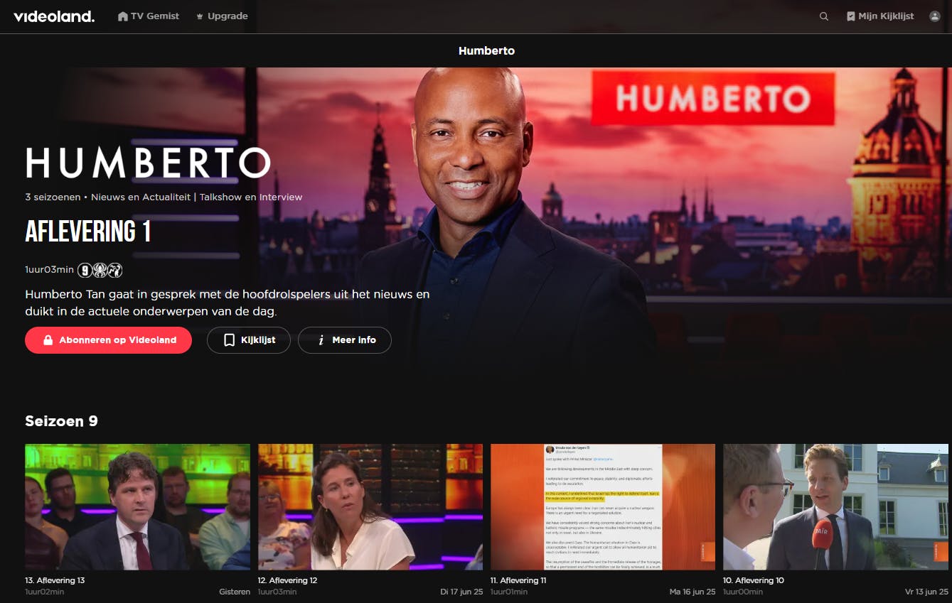 Kijk met een TV Gemist-account voor nop naar RTL-programma’s op Videoland.