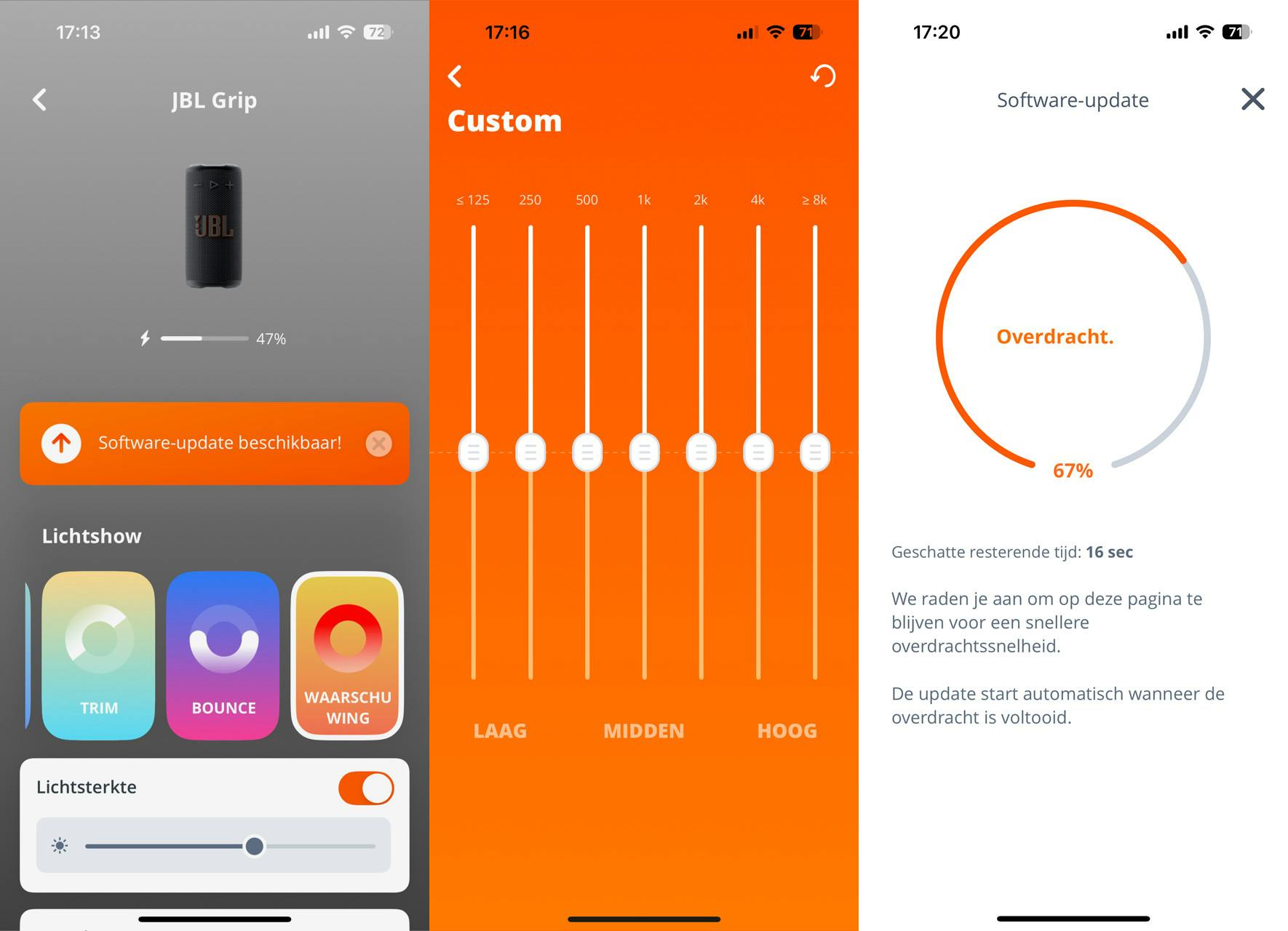 Luisteropties aanpassen in smartphone-app