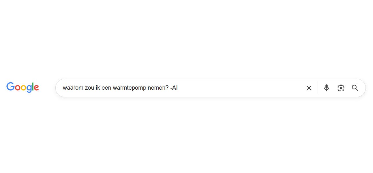 Probeer eerst -AI achter je zoekopdracht te typen.